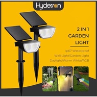 2PCS Hyderson Outdoor Solar Landscape Light IP67 Waterproof For Garden Warm Color