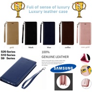 Hanman Luxury Leather Flip Pouch Case Samsung S20 Ultra S20 Plus S10+ S9+ S10 Plus Ultra S20FE S9 Plus Casing Cover