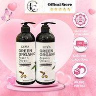 Cặp Gội - Xả Leva GREEN ORGANIC & Olive Oil phục hồi tóc hư tổn tổn Nhật Bản 500ML & 800ML & 1000ML