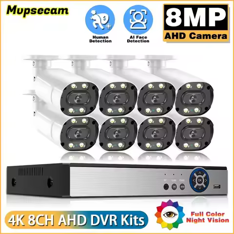 4K 8MP Security Camera System 8Channel DVR Recorder 8MP Outdoor AHD CCTV Kit Video Surveillance Syst