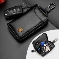 Three-dimensional Metal Logo Car Key Case Keychain For Porsche Cayenne Panamera Macan 911 718 Taycan