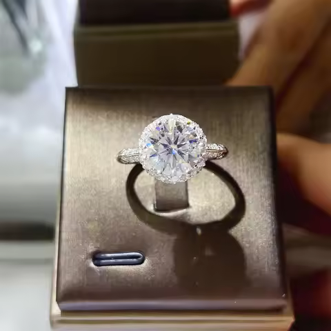 Luxury Platinum Solid Platinum PT950 Women's Ring Diamond 3 Carat D-Color Proposal