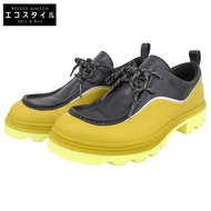 二手 ECCO Grainer 皮革鞋，芥末黃/黑色，24 厘米，狀況極佳。