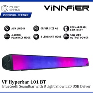 VINNFIER VF HYPERBAR 101 BT BLUETOOTH SOUNDBAR 50W 8 LIGHT SHOW LED USB DRIVER / AUX IN / RECHARGEAB