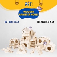 W Hamster House Decoration Wood Deco Bridge , Stairs, House, Villa ,Swing, Seesaw