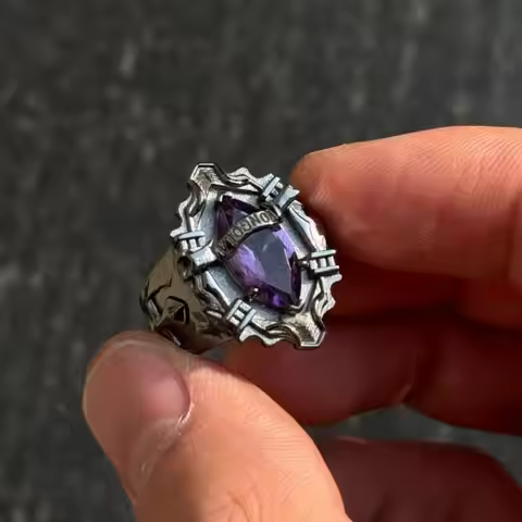 Katei Kyoshi Hitman Reborn Anime Amethyst Ring Special Wind Finger Ring Collective Ornament High Qua