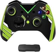 Wireless Gaming Controller compatible with Xbox Series S/Series X/One S/One X/360/One/PS3/PC/PC 360/Windows 7/8/10/11, Connection, USB Charging, LED Backlight (Black-green)