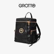GROTTO GROTTO Genderless Italian Pleated Sheepskin Blackstone Small Soft Leather Backpack