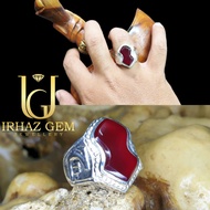 Capal Agate Ring For Him | Cincin Capal Akek Ahmar | 925 Silver