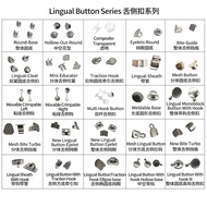 1Pack  stainless steel lingual button