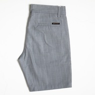 Hazard กางเกงขาสั้นลายสก็อต ผ้า Linen(ลินิน) สีเทา