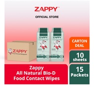 Zappy Natural Cutlery Wipes, 10 Sheets