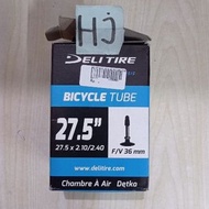 Delitire Tube Inner Tube 27.5x2.10-2.40 FV 36 mm FV 43 mm and FV 60 mm 27.5 x 2.10-2.40 FV