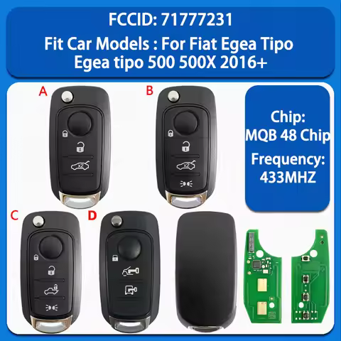 CN017009 Aftermarket 3/4 Buttons Smart Remote Key FCC 71777231 MQB 48 Chip 433MHz For Fiat Egea Tipo