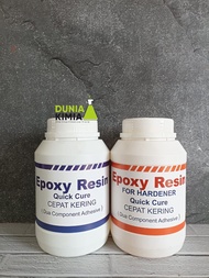 Epoxy Resin Cepat Kering/Quick Cure/Resin 1KG/Hardener 1KG/Lem Material/Lem Perekat