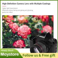 maystoree-my 85mm Fixed Focus Camera Lens F1.8 Large Aperture Manual with EF Mount 7 Groups 10 Eleme