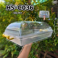 HS C036 Food Tray Dessert Cake Display With Lid Square + 40 x28cm
