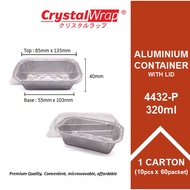 [1 CARTON] STAR PRODUCTS 230ml RECTANGULAR ALUMINIUM CONTAINER WITH LID 4432-P [600 PCS/CARTON]