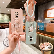 For case HUAWEI mate 20X 20 10 Pro Rotating Electroplating Candy Bear Stand Phone Case