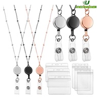 ONE Waterproof ID Badge Holder Badge Reel and Name Badge Holder Metal Chain Badge
