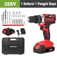 IRONHOOF Bor baterai 288V/Bor Tanpa Kabel/Bor Listrik 88V/Bor Listrik Set/Baterai Mesin bor cordless