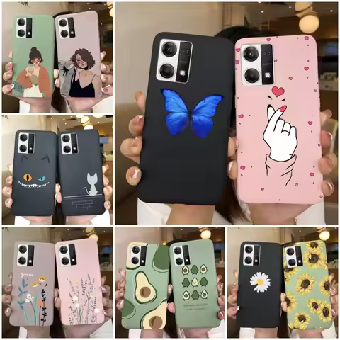 For Oppo Reno7 4G 5G Case F21Pro Soft silicone TPU Butterfly Love Heart Back Cover For Oppo F21 Pro 