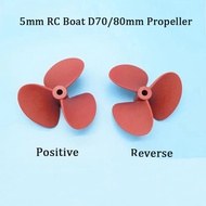 RC Boat 3 Blades Propeller 5mm shaft Positive / Reverse D70mm/80mm Propellers For RC Bait Fishing Boat
