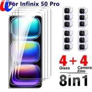 8in 1 Miếng dán màn hình kính cường lực cho Infinix Hot 50 Pro 4G Infinix Hot 50 2024 ống kính máy ả