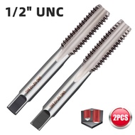 2pcs Right Hand Thread Taps UNC UNF HSS Hand Tap Straight Flute Thread Screw Tap 1/4 5/16 7/16 1/2 5