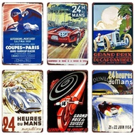 Vintage Car Racing Tin Sign, Metal Poster for Club Man Cave, Wall Art Painting, Monaco Moto Racing R