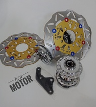 Tromol Becak Baja - Ninja R - RR 150 - Bonus Breket - Cakram Depan Belakang