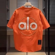 Alo American Style Letter T-Shirt Ins Trendy Brand Loose Casual Top