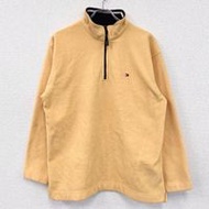 二手TOMMY HILFIGER Hilfiger 黃色抓絨外套/披肩，L 碼
