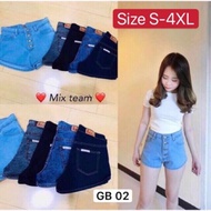 GBJ Jeans High Waist Short Pants Jeans Women Plus Size Short Jeans Shorts Denim Jeans Pendek Perempu