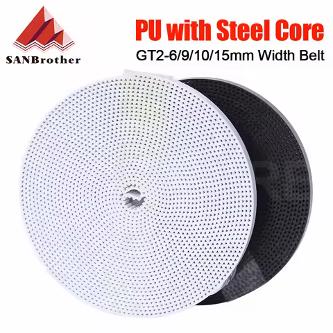 GT2 Belt PU with Steel Core GT2 Belt 2GT Timing Belt Width 6mm 10mm 9/15mm for 3D printer parts Anti