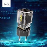 RAPAtech ORIGINAL POWER ADAPTER/TRAVEL CHARGER DUAL PORT USB A & USB C PD 30W MULTI TECHNOLOGY COMPA
