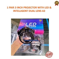 (projector lens) 1 PAIR 3 INCH PROJECTOR WITH LED & INTELLIGENT DUAL LENS A3
