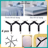 (COMBO 5) SET OF 4 Stainless Steel 3-Prong DRAP CLIPS - Fix Bed Sheets, Prevent Movement, Good Stren