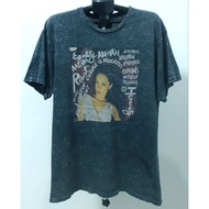 AALIYAH Singer Shirt Bleached Fabric Sign Work Second Hand Clothes Vintage Style Usa T-Shirt.