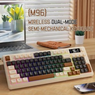 ZIYOU LANG M96 Dual Mode Wireless Gaming Keyboard With 2.4G & BT5.0, 90% Membrane Semi-Mechanical Ke