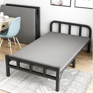 [🔥Free Delivery🚚🔥]Folding Bed Single Bed Lunch Break Bed Portable Bed Simple Hard Bed Iron Bed Bed Frame Single/Queen/King Bed Frame metal bed frame