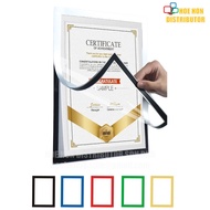 Magnetic Certificate Photo Frame A4 1pc Multipurpose Wall Sticker Paper Holder Display Board Advertising Sijil Cover
