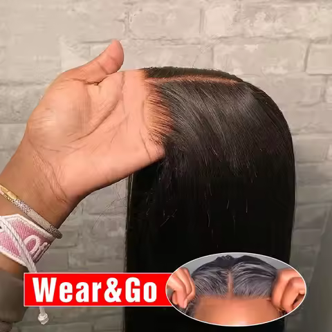 Wear Go Glueless Wig 30 32 Inch Bone Straight 13x6 HD Lace Frontal Wig Ready To Go Human Hair 5x7 HD
