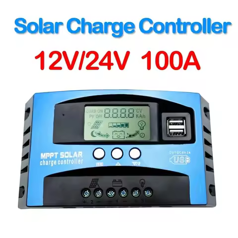 Solar Charge Controller MPPT 30A 50A 80A 100A LCD Display 12V 24V AUTO Dual USB Solar Charge And Dis