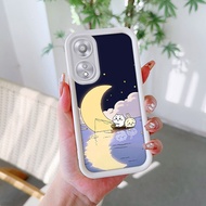 เคส OPPO A98 A78 A77 4G 5G มาใหม่ กระต่ายพายเรือดวงจันทร์การ์ตูนน่ารัก