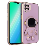 Soft Case Samsung A22 M32 M22 4G Casing Silikon Dudukan Lipat Astronot Plating Mewah