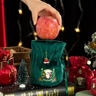 New Christmas Velvet Gift Bag Santa Drawstring Bag Candy Apples Handle Bag Christmas Tree Hanging Decoration New Year Christmas Gift [toedge1]