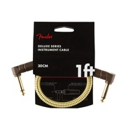 Fender Deluxe Series Angled Instrument Cable, 1ft, Tweed