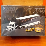MGTS0009 CORVETTE RACING C8MiniGT.R RACING TRANSPORTER SET MINI GT