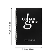 (BJYX) A4 Six-line-staff Notebook Guitar Sheet Music Notebook Wear Resistant Portable Practice Book